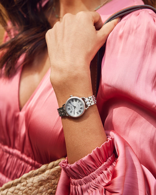 Classic Coin Edge Silver Tone Dial Stainless Steel Bracelet EM1050 56A CITIZEN